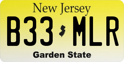 NJ license plate B33MLR