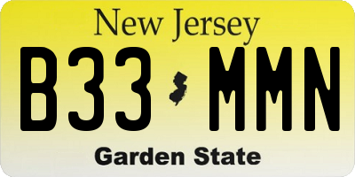 NJ license plate B33MMN