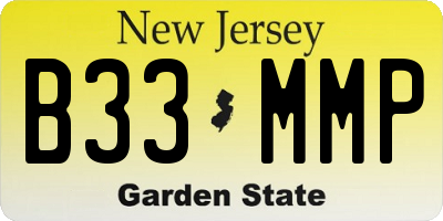 NJ license plate B33MMP