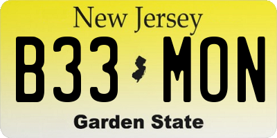 NJ license plate B33MON