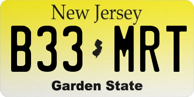 NJ license plate B33MRT