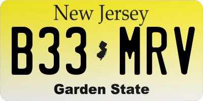 NJ license plate B33MRV