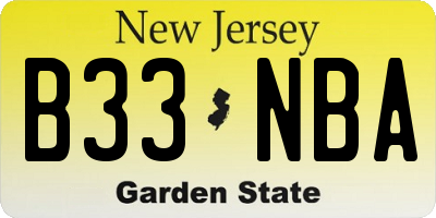 NJ license plate B33NBA