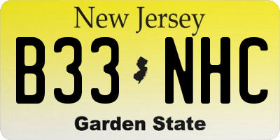 NJ license plate B33NHC