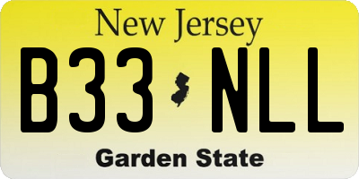 NJ license plate B33NLL