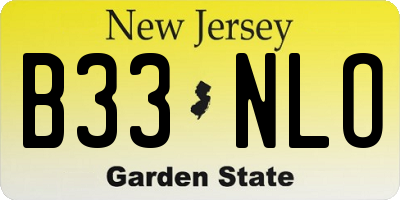 NJ license plate B33NLO