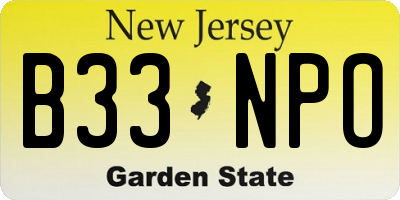 NJ license plate B33NPO