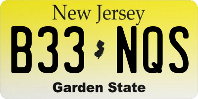 NJ license plate B33NQS