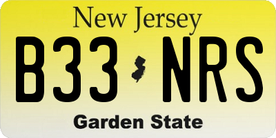 NJ license plate B33NRS