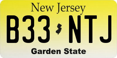 NJ license plate B33NTJ