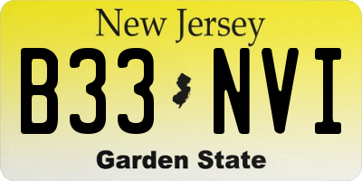 NJ license plate B33NVI