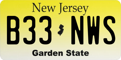 NJ license plate B33NWS