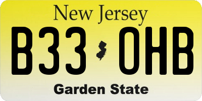 NJ license plate B33OHB