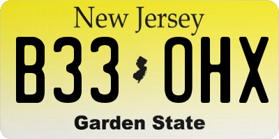 NJ license plate B33OHX