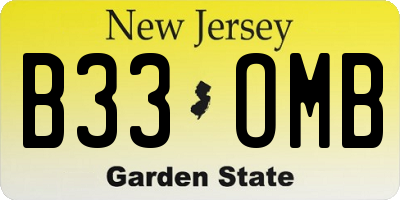 NJ license plate B33OMB