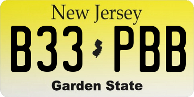 NJ license plate B33PBB