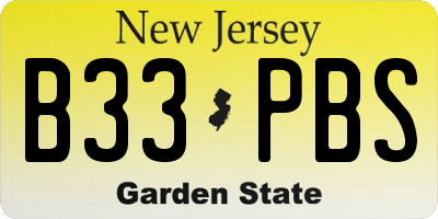 NJ license plate B33PBS