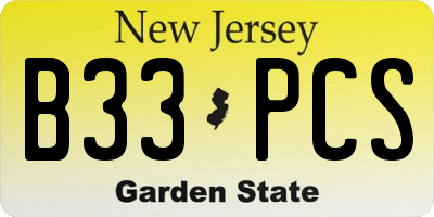 NJ license plate B33PCS