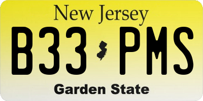 NJ license plate B33PMS