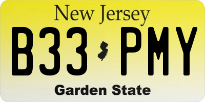 NJ license plate B33PMY