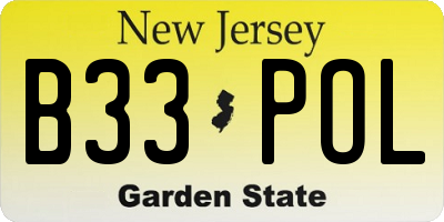 NJ license plate B33POL