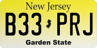 NJ license plate B33PRJ