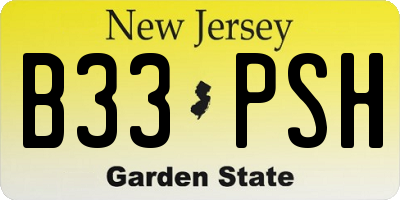 NJ license plate B33PSH