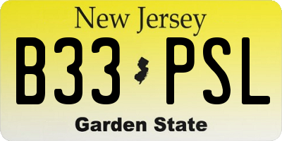 NJ license plate B33PSL