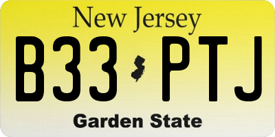NJ license plate B33PTJ