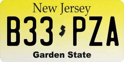 NJ license plate B33PZA