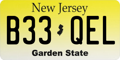 NJ license plate B33QEL