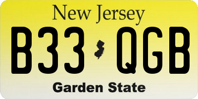 NJ license plate B33QGB