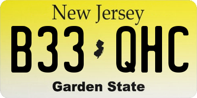 NJ license plate B33QHC
