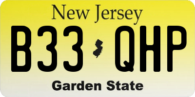 NJ license plate B33QHP