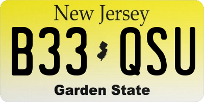 NJ license plate B33QSU