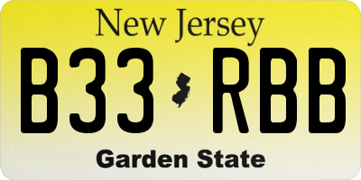 NJ license plate B33RBB