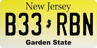 NJ license plate B33RBN