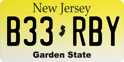 NJ license plate B33RBY
