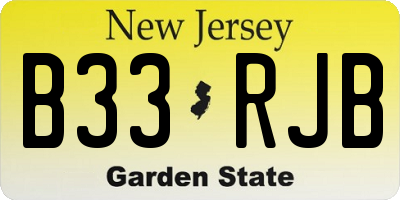 NJ license plate B33RJB