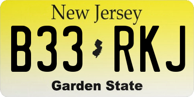 NJ license plate B33RKJ