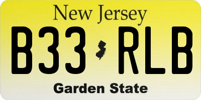 NJ license plate B33RLB