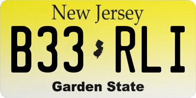 NJ license plate B33RLI
