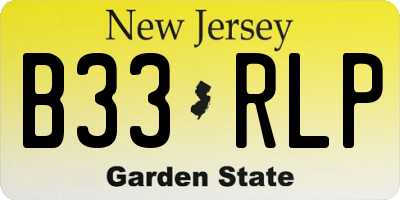 NJ license plate B33RLP