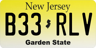 NJ license plate B33RLV