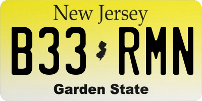 NJ license plate B33RMN