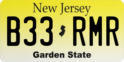 NJ license plate B33RMR