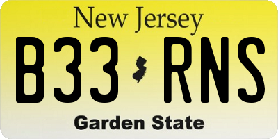 NJ license plate B33RNS
