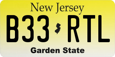NJ license plate B33RTL