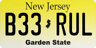 NJ license plate B33RUL