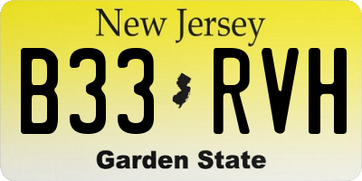 NJ license plate B33RVH